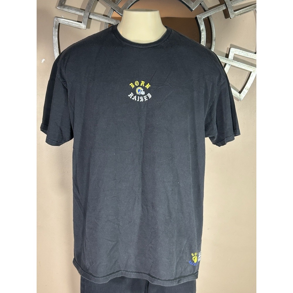 Born x Raised NFL Los Angeles Rams Painter Rocker Unisex Black Shirt‎ Size 2XL